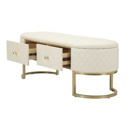 Banco Glam Sharon con cajones: elegante y funcional 120x40x43