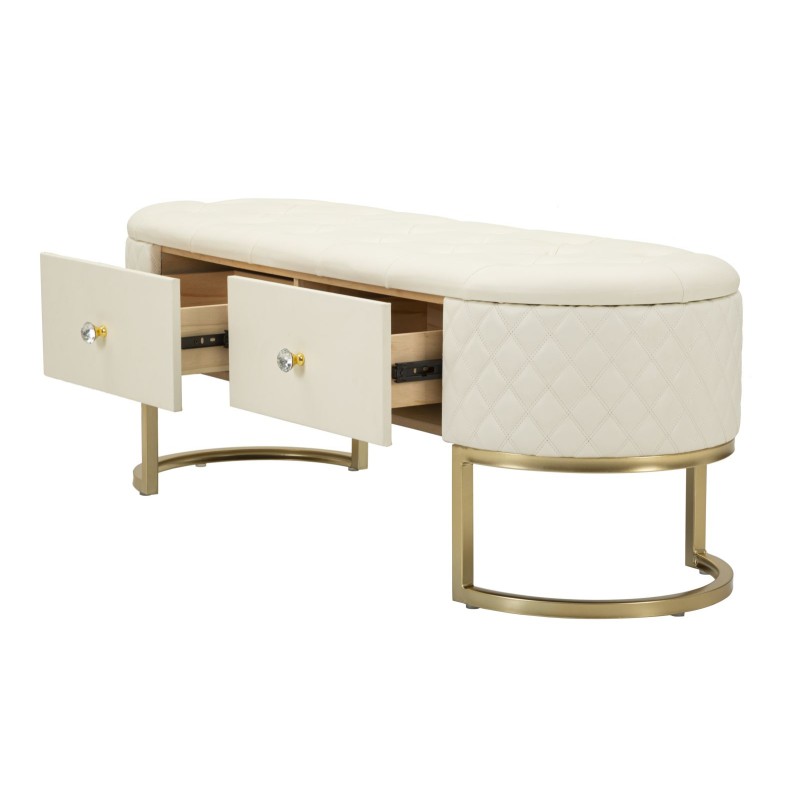 Banco Glam Sharon con cajones: elegante y funcional 120x40x43