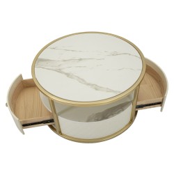 Mesa de centro glamurosa Sharon – Aura escultórica Ø75x40