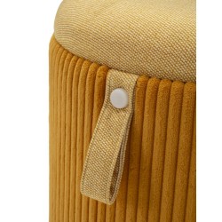 Pufs modernos Bolzano color mostaza – Dúo elegante Ø38x38-32x28