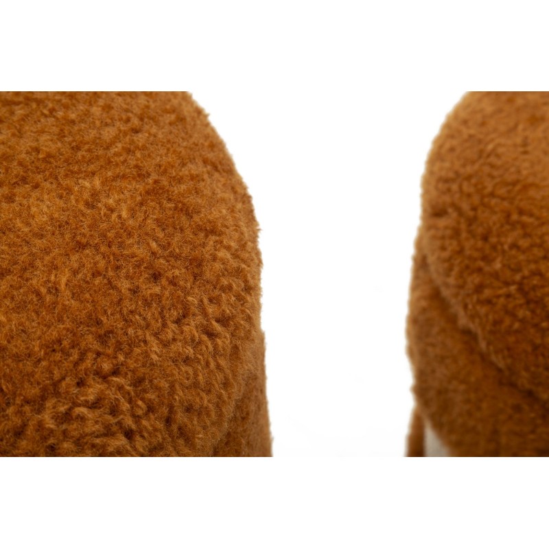 Pufs Saint-Moritz marrones modernos – Dúo refinado Ø40x47-32x38