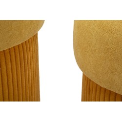 Pufs modernos Aspen Mostaza – Dúo Mágico Ø42x44-35x37