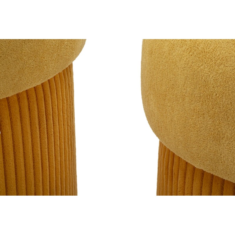 Pufs modernos Aspen Mostaza – Dúo Mágico Ø42x44-35x37