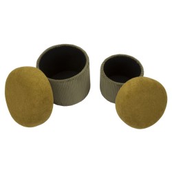 Pufs modernos color verde álamo – Duo Elegance Nature Ø42x44-35x37