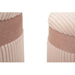 Pufs modernos de color rosa con cortinas – Triple refinamiento Ø40,5x49,5-35x42-31x38