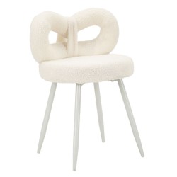 Silla Glam Mini Blanca Ilary – Refinamiento puro Ø40x67 (asiento 46)