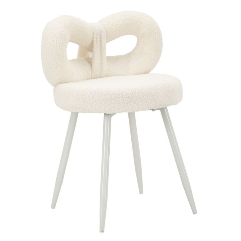Silla Glam Mini Blanca Ilary – Refinamiento puro Ø40x67 (asiento 46)