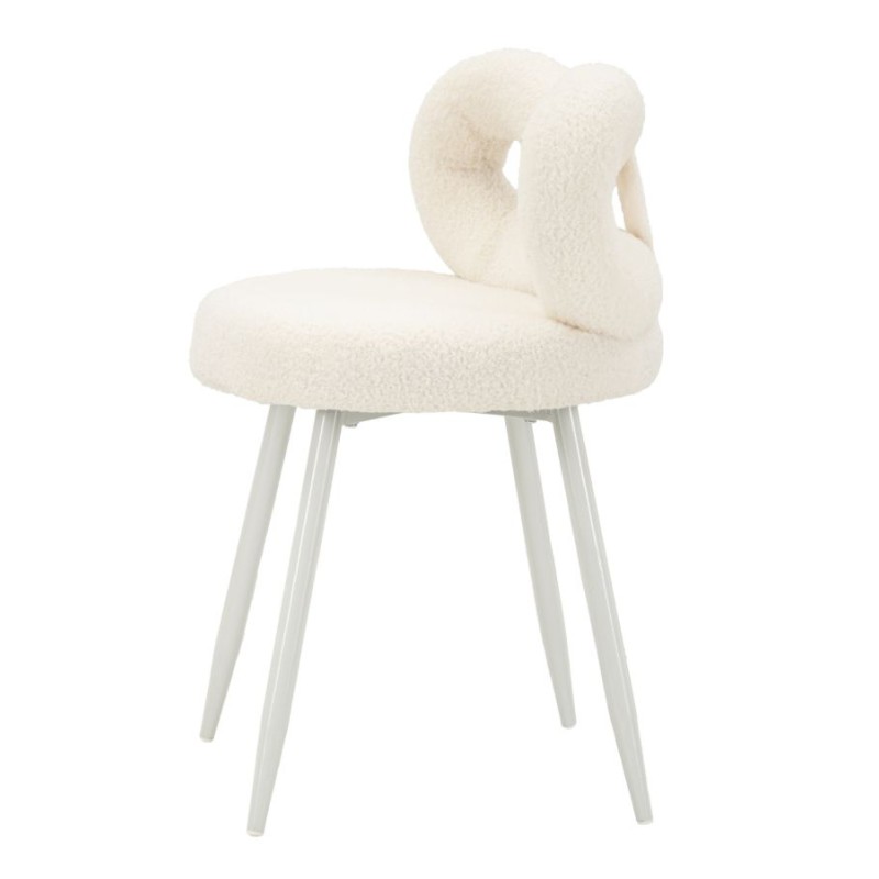 Silla Glam Mini Blanca Ilary – Refinamiento puro Ø40x67 (asiento 46)