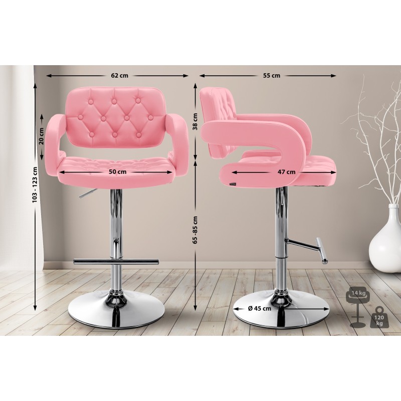 Taburete de bar rosa Dublin C