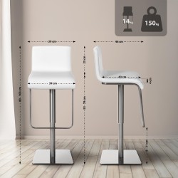 Taburete de bar blanco Limon E