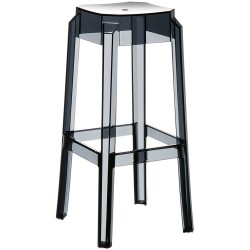 Taburete de bar Fox, negro transparente