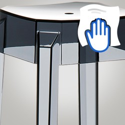 Taburete de bar Fox, negro transparente