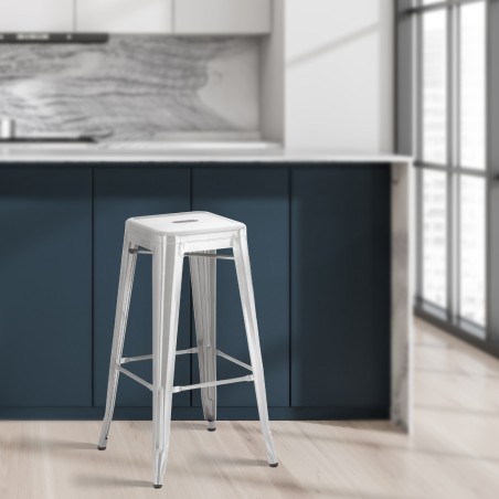Taburete de bar plateado Joshua