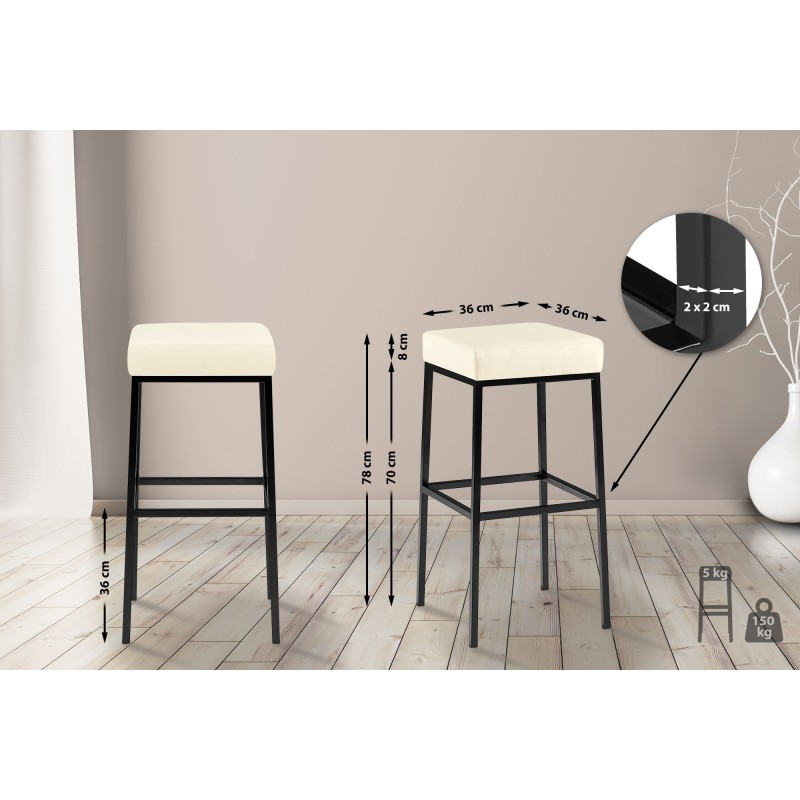 Taburete de bar crema Montreal B80