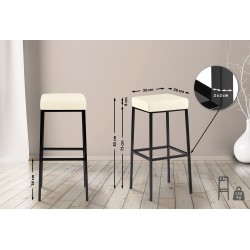 Taburete de bar crema Montreal B85