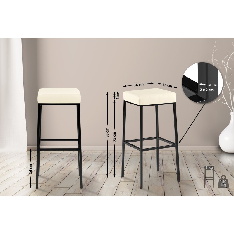 Taburete de bar crema Montreal B85