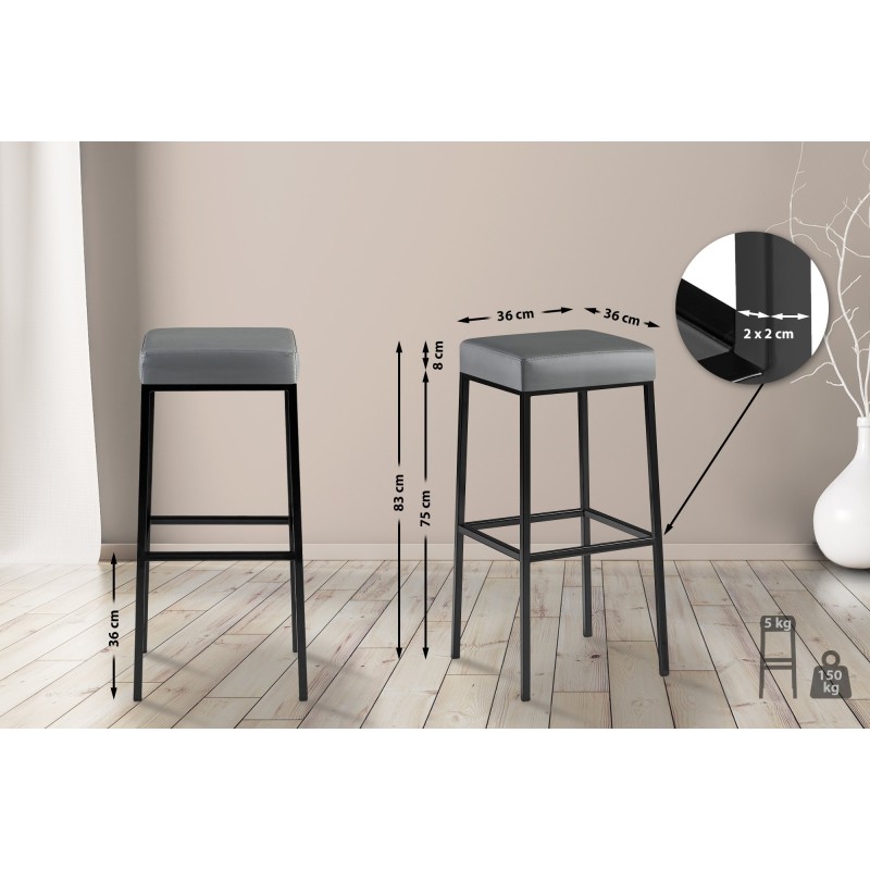 Taburete de bar gris Montreal B85