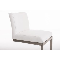 Taburete de bar Paros en tela blanca