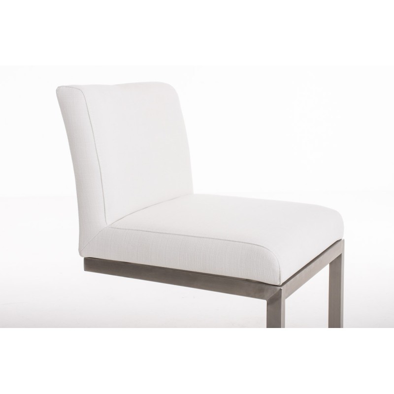 Taburete de bar Paros en tela blanca