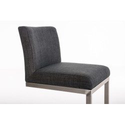 Taburete de bar Paros en tela gris oscuro