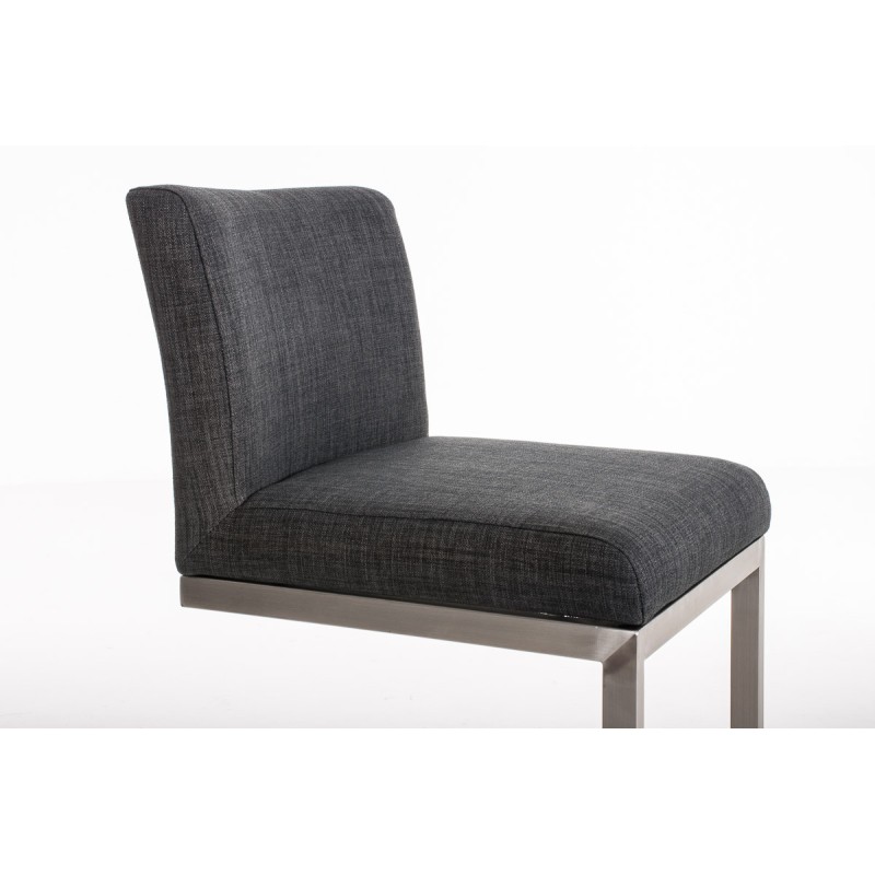 Taburete de bar Paros en tela gris oscuro