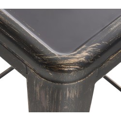 Taburete de bar Joshua Antique negro y dorado