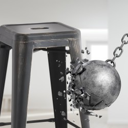 Taburete de bar Joshua Antique negro y dorado