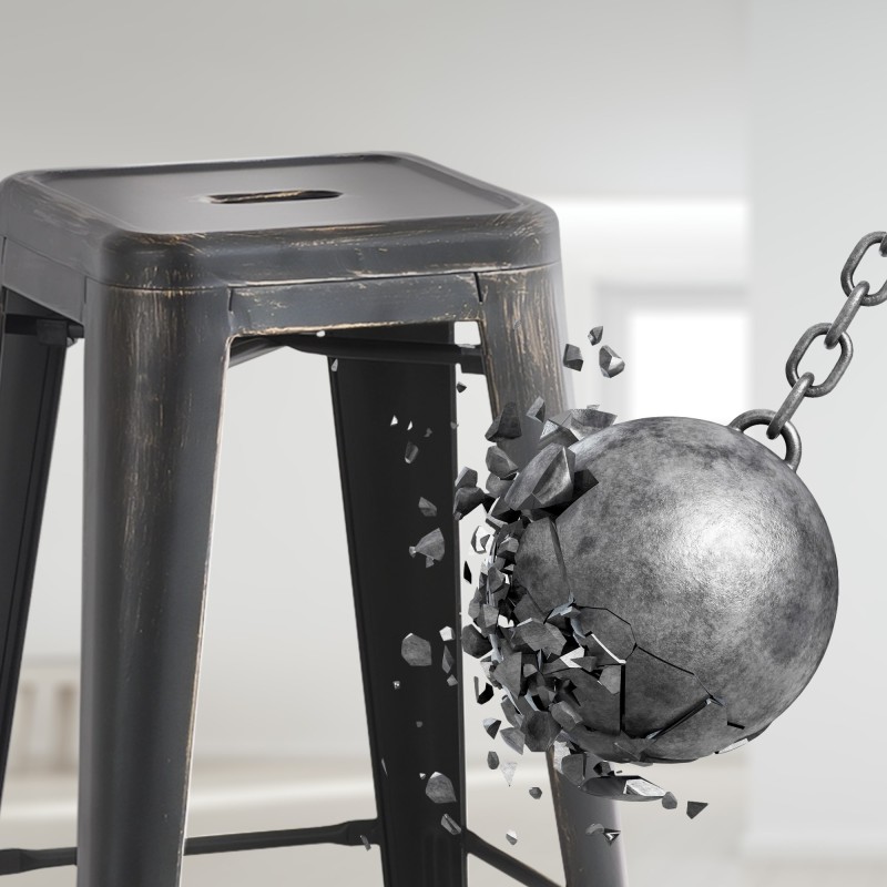 Taburete de bar Joshua Antique negro y dorado