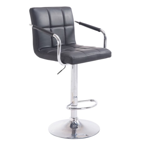 Taburete de bar Lucy V2 cromado negro