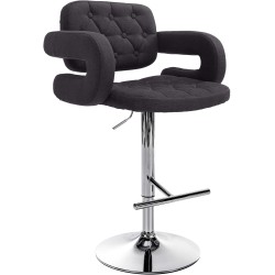 Taburete de bar negro Dublin FABRIC C