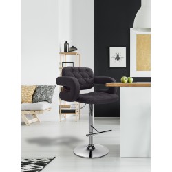 Taburete de bar negro Dublin FABRIC C