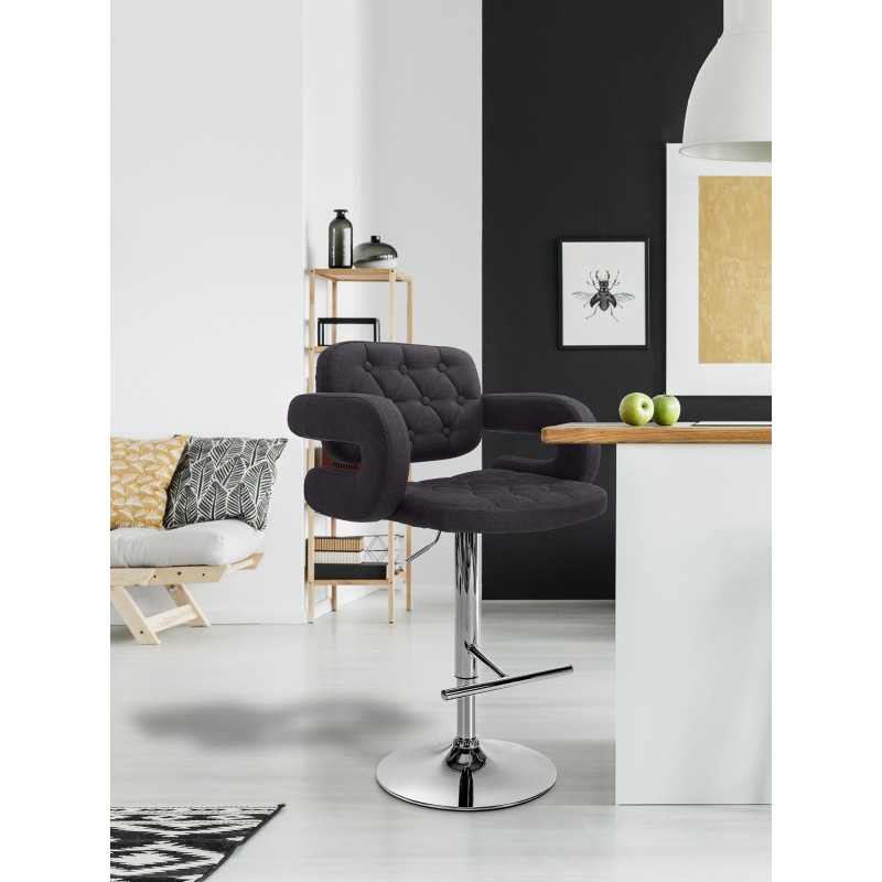 Taburete de bar negro Dublin FABRIC C