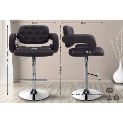 Taburete de bar negro Dublin FABRIC C