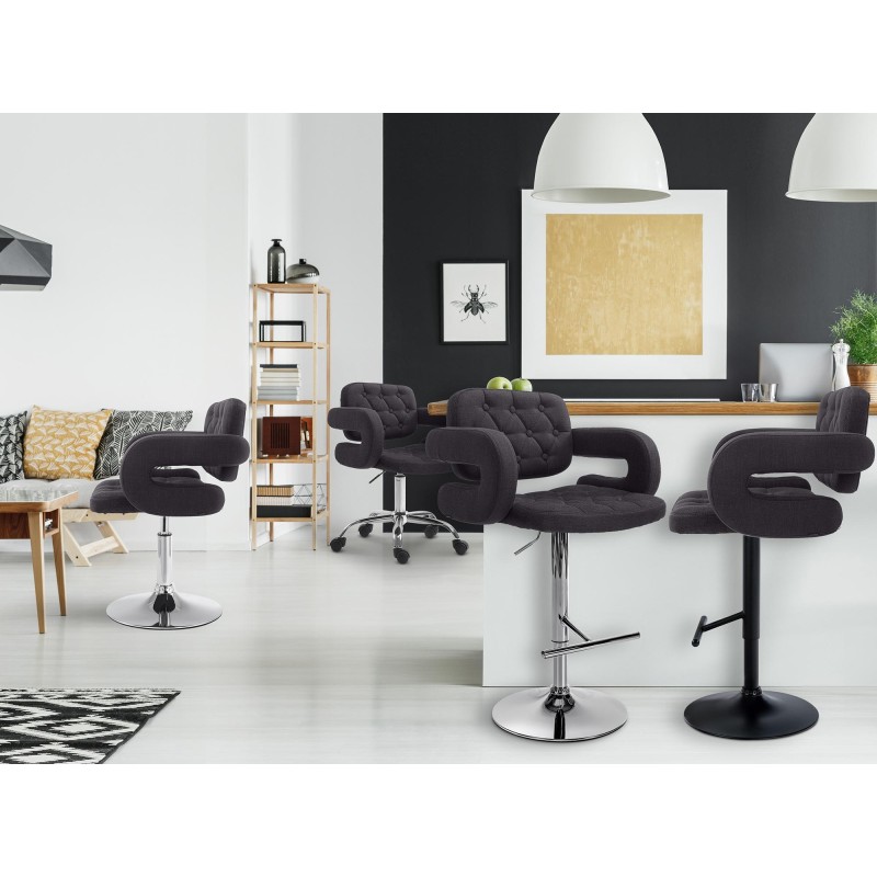 Taburete de bar negro Dublin FABRIC C