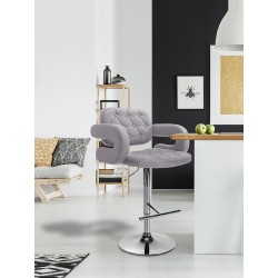 Taburete de bar gris Dublin FABRIC C