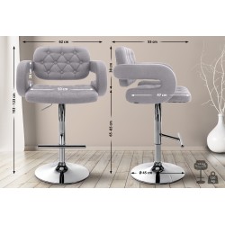 Taburete de bar gris Dublin FABRIC C