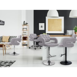 Taburete de bar gris Dublin FABRIC C