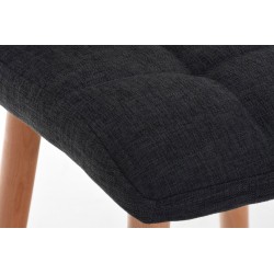 Taburete de bar Lincoln en tela gris oscuro