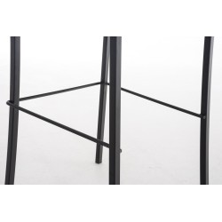 Taburete de bar plano de cuero negro Avola B78