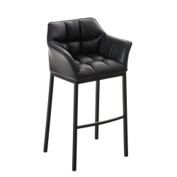 Taburete de bar Damaso B con estructura de 4 patas en color negro