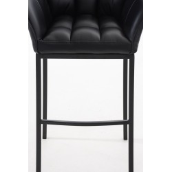 Taburete de bar Damaso B con estructura de 4 patas en color negro