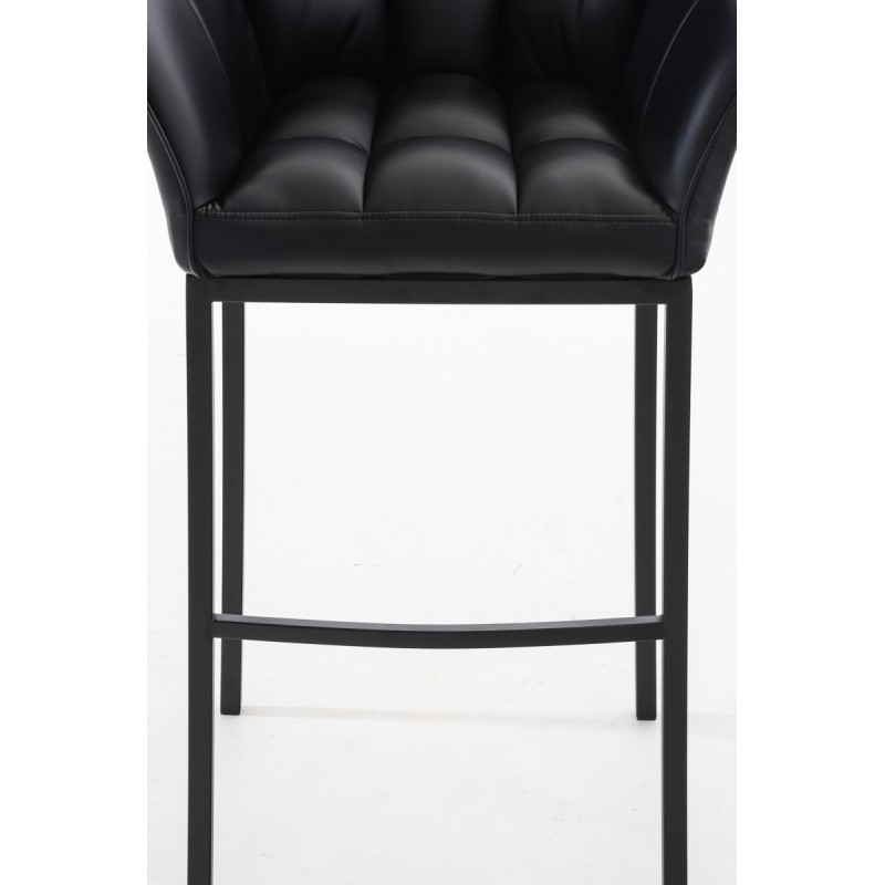Taburete de bar Damaso B con estructura de 4 patas en color negro