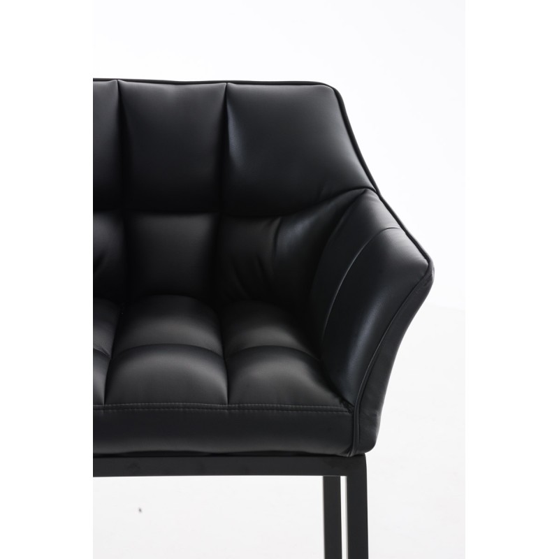 Taburete de bar Damaso B con estructura de 4 patas en color negro