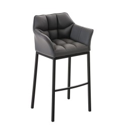Taburete de bar Damaso B con estructura de 4 patas en color gris