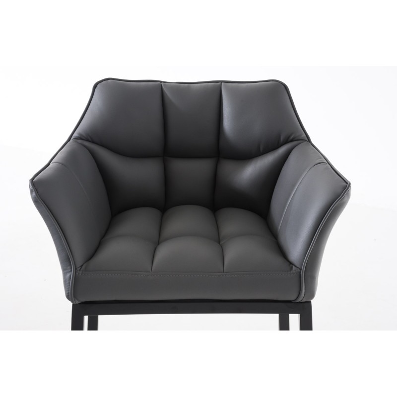 Taburete de bar Damaso B con estructura de 4 patas en color gris