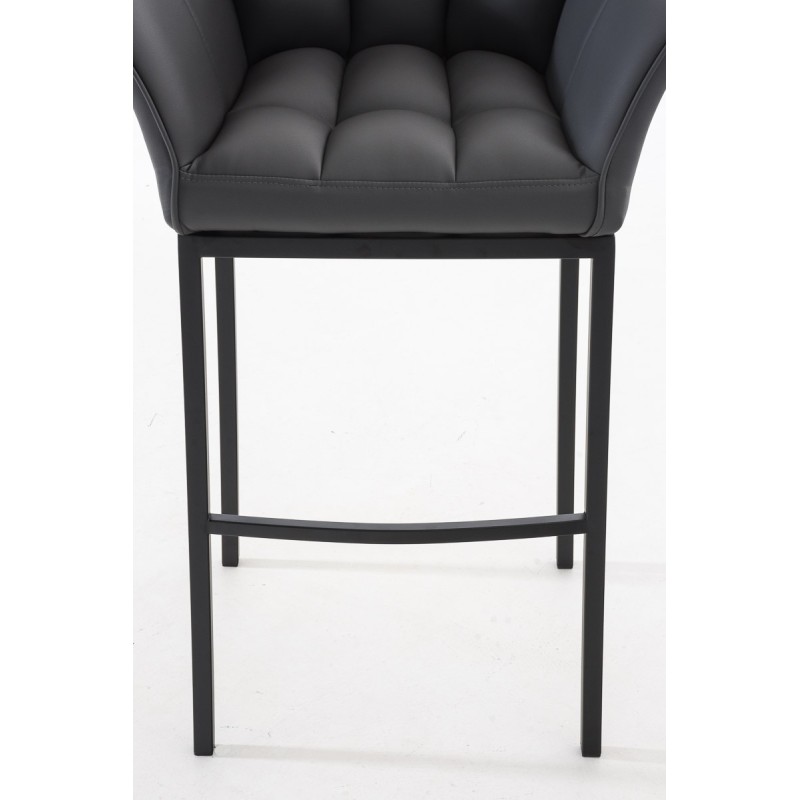 Taburete de bar Damaso B con estructura de 4 patas en color gris