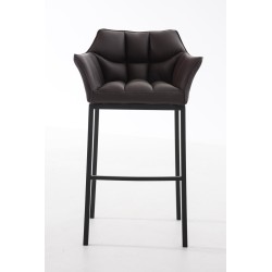 Taburete de bar Damaso B con estructura de 4 patas en color marrón