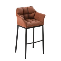 Taburete de bar Damaso B con estructura de 4 patas en marrón claro