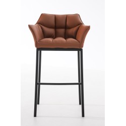 Taburete de bar Damaso B con estructura de 4 patas en marrón claro