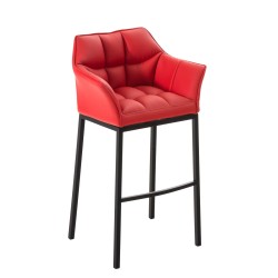 Taburete de bar Damaso B con estructura de 4 patas en color rojo